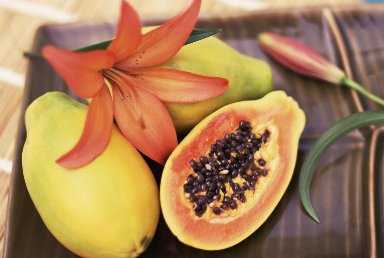 Frozen fresh Papaya fruits